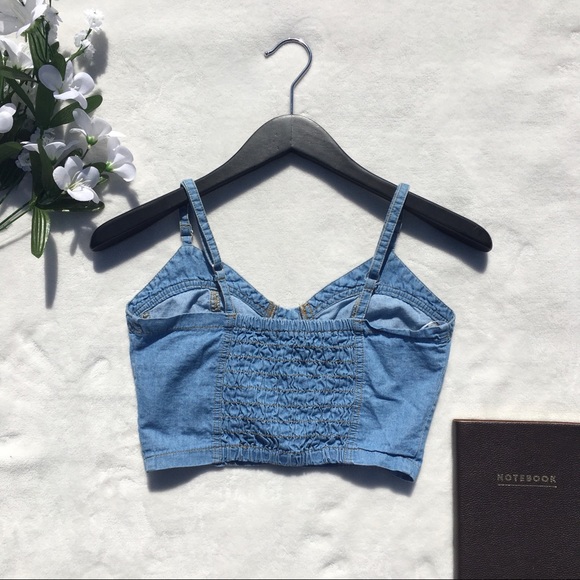 Streetwear Society Denim Crop Top - Picture 2 of 4